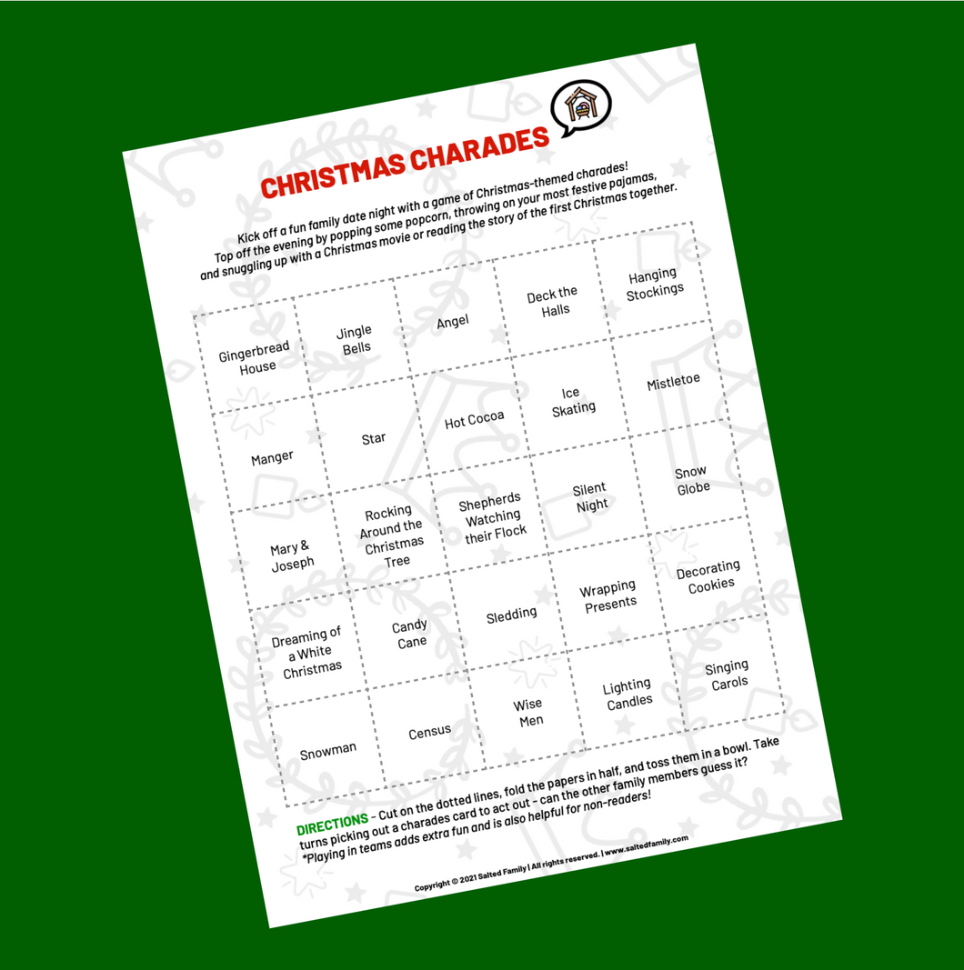Christmas Charades - Free Printable
