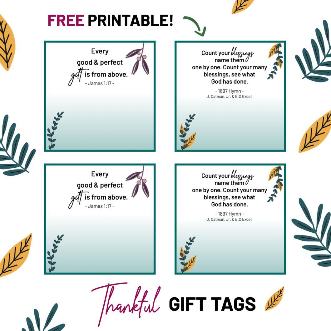 Thankful Gift Tags - Free Download